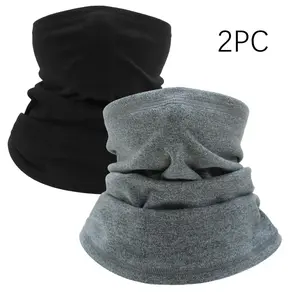 Multi-Piece Neck Warmer for Half Face Cycling Masks, Available in Black and Gray, Suitable for Skiing and Snowboarding, 2PC Set