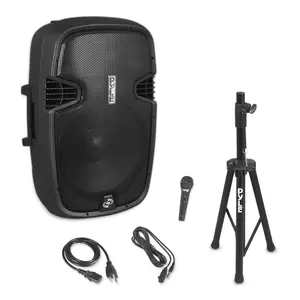 Wireless PA Speaker System 1500W Bluetooth 15" Woofer USB/SD Readers