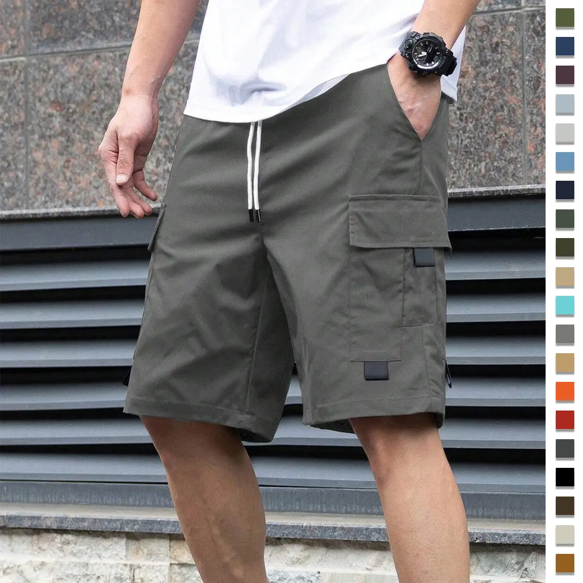 Men's Fashion Street Lace-Up Work Shorts, Men's Street Shorts, are cool and stylish for everyday wear, going out, meeting friends, going to school, and parties.Can also be given as a gift to boyfriend or son Casual Summer Outdoor