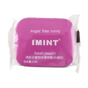I'MINT Peach Flavored Sugar-Free Mints, 16g - Refreshing Breath Freshener