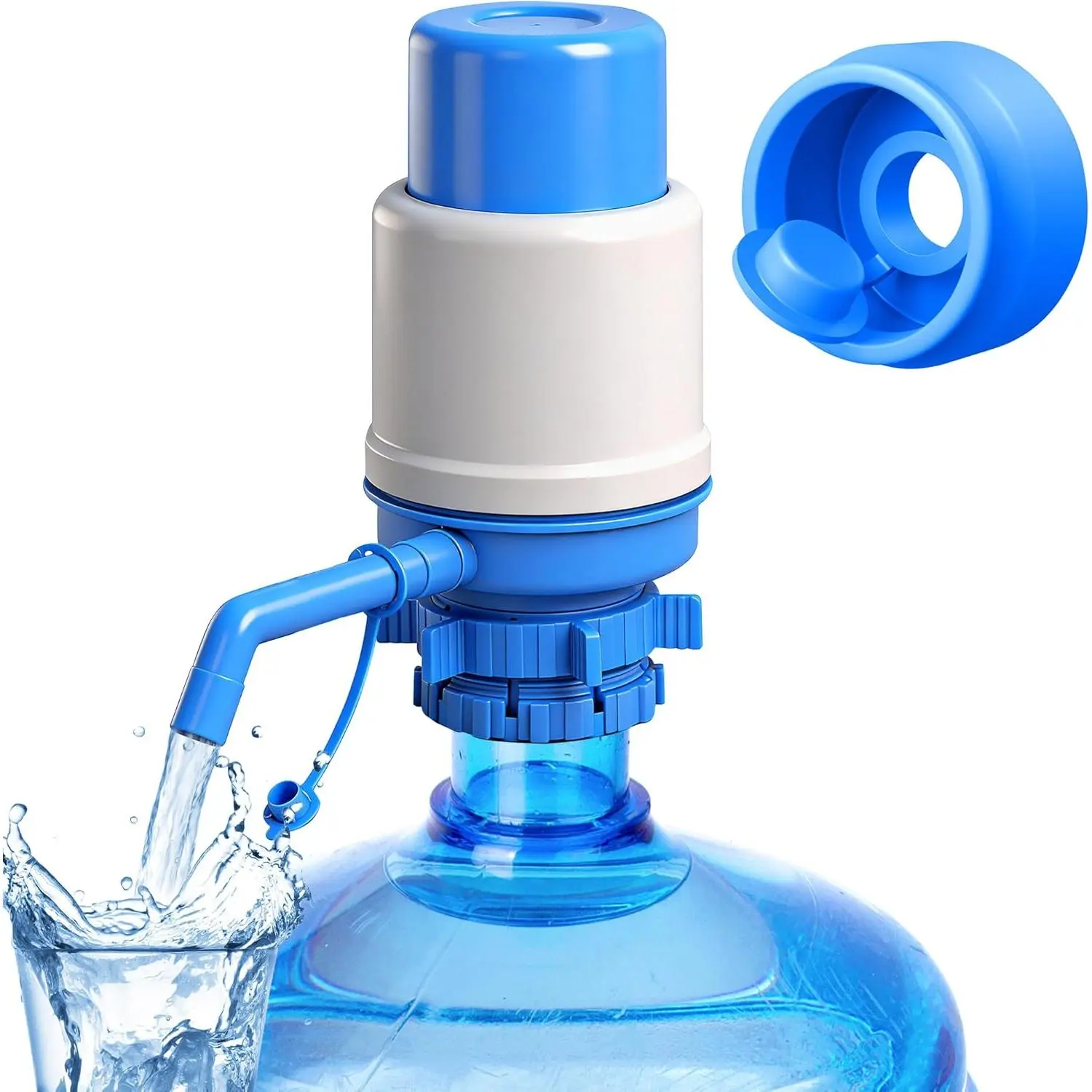 Water Pump for 5 Gallon jug,Universal 5 Gallon Water Dispenser,Manual Water jug Pump Fits 2-5-Gallon Jugs for Crown Top and Screw Top Jugs