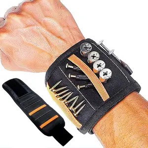 Magnetic Wristband with 15 Strong Magnets for Holding Screws, Nails, Drill Bits, Bolts, Tools