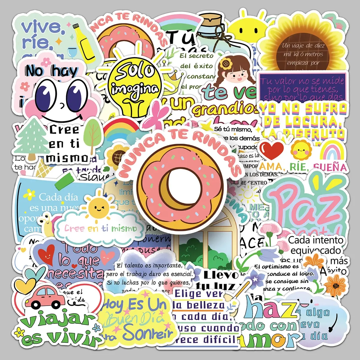 50pcs original inspirational Spanish cartoon personality slogan creative stickers diy pencil case scooter stickers
