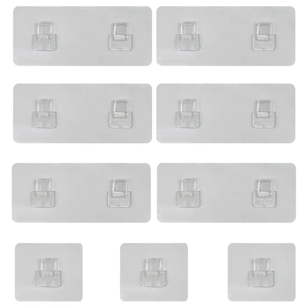 PHANCIR 9PCS Shower Caddy Adhesive Sticker Hooks for Shower Caddy Basket Bathroom Shelf Organiser Stainless Hanger Hangable Metal Steel