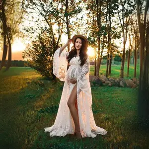 Lightweight,comfortableandexquisite2025BohemianstylematernitylaceV-neckhighwaistdressMaternityphotographyphotolongdressfortakingbeautifulphotosPregnancy