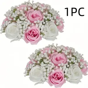 High-end romantic atmosphere scene decoration simulation flowers make the wedding more beautiful Southeast Asia North America personality trend wedding car decoration starry pink Artificial Bouquets