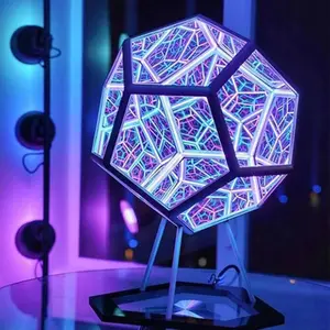 Dodecahedron Game Light, USB Plug-in Decorative Night Light, Atmosphere Lamp, Multi Color LED Lights for Bedroom Living Room Home Desktop Decoration