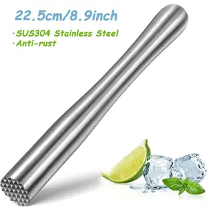 304 Stainless Steel Muddler, Durable Ice Crusher Tool for Bars & Home Mixologists, Ideal for Mojitos, Cocktails, and More, Home Bar Accessories Utensils