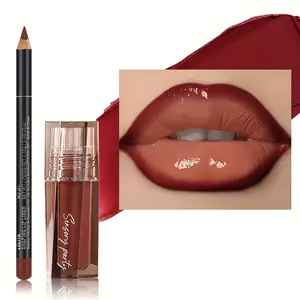 Hydrating Lipstick And Lip Liner Set - Define Your Lip Shape With 3D Precision, Perfect For Any Occasion, Versatile Makeup Style
