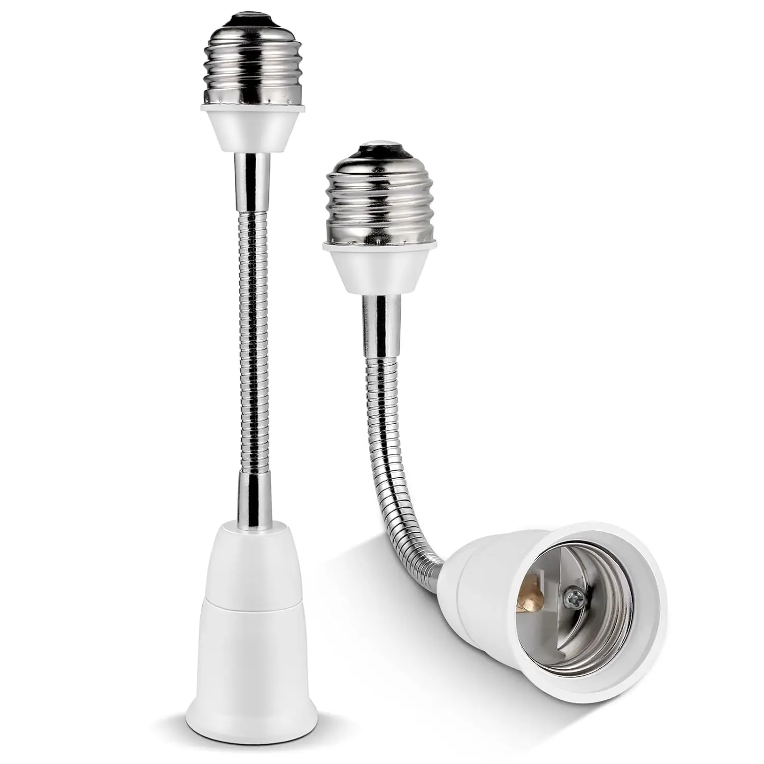 Light Socket Extender Adapter,Flexible Extension Lamp Socket Adapter,Standard Bulb Screw Base Extension Adapter for Lamps Bulb  Cameras (20cm (7.87"), 2)