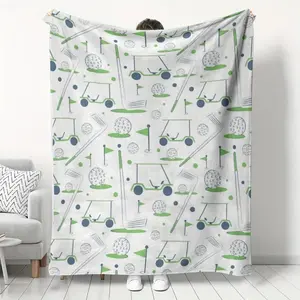 Soft Flannel Golf Theme Blanket - Cozy All-Season Blanket with Vibrant Golf Design, Perfect for Home Decor, Camping, and Gifts - Mixed Colors, Modern Style, Multi-Purpose Use, Cozy Blanket,Men Gift,Super Soft Cozy,Room Accessory