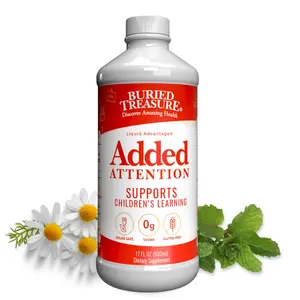 Added Attention – Liquid Supplement for Kids with DHA, B Vitamins & Phospholipids | Brain-Friendly Nutrients in a Natural Raspberry Flavor | 16 oz