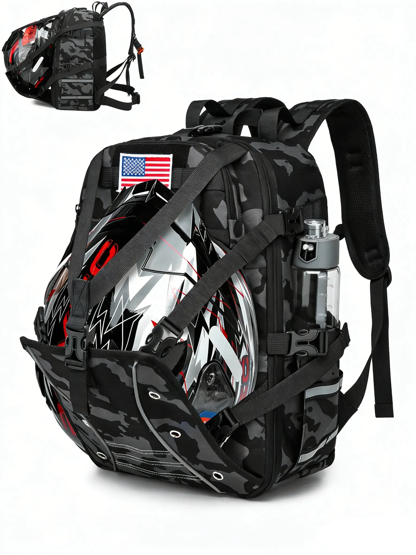 Helmet Backpack for Men, Motorcycle Helmet Storage Bag, Riding Accessories, Motorcycle Accessory, Durable & Spacious Design, Perfect for Motorcyclists