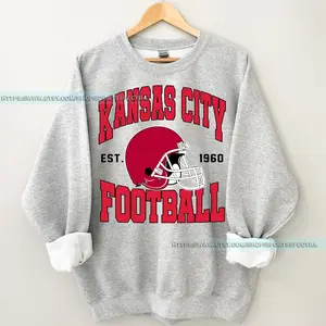 [Sale Up To 50%] Kansas City Football Vintage Sweatshirt, Kansas City Football Crewneck, Football Sweatshirt, Kansas City Fan Gifts, Gift For Fan, Trendy USA Cotton Fabric