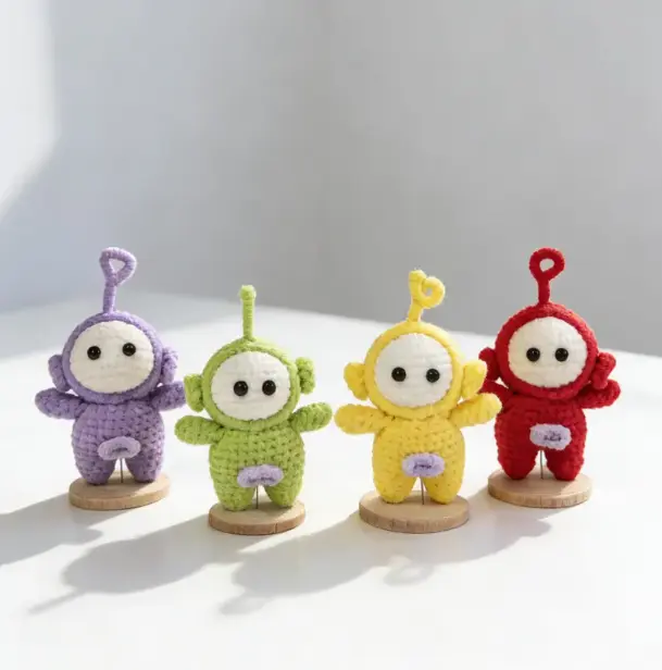 Crochet Teletubbies inspired | Handmade Amigurumi Plush | Bag Charm| Desk Decor | Gift for Friends