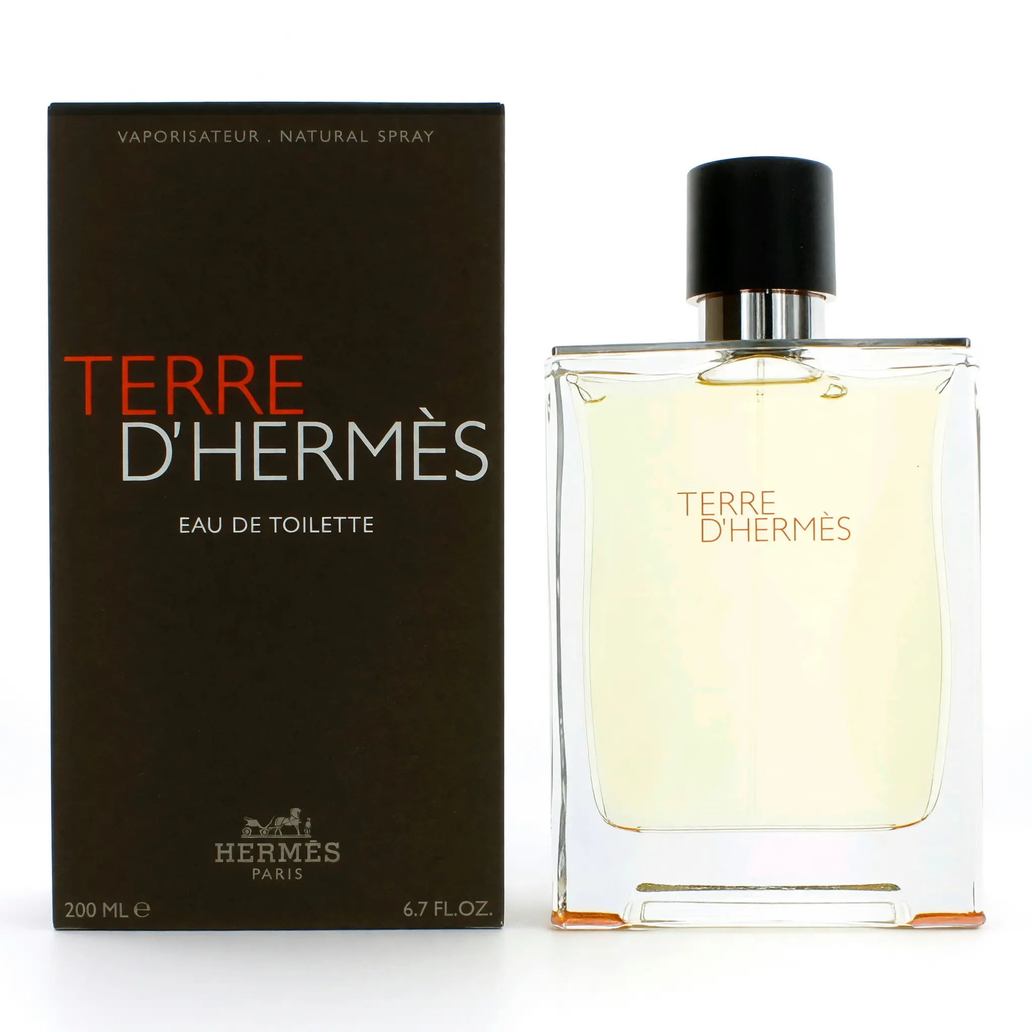 Terre D'Hermes Men's 6.7 oz EDT Spray - Flint, Cedar, Citrus Top Notes, Bright Citrus Fragrance with Spray Bottle, Bright Citrus Men's Fragrance