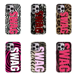 Y2K SWAG Leopard Print Rubber Smartphone Case, Protective Girly Cellphone Accessory Compatible with iPhone 17 Pro Max, 16, 15, 14, 13, 12, 11 & Samsung Galaxy S21-S25, Perfect Gift for Fashion Enthusiasts