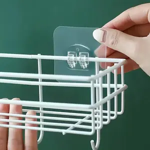 Clear Adhesive Hook, 10/20pcs Wall Mounted Sticky Hook, Self-adhesive Hook, Multi-purpose Adhesive Wall Hook for Home Kitchen Bathroom, Self Adhesive Hooks