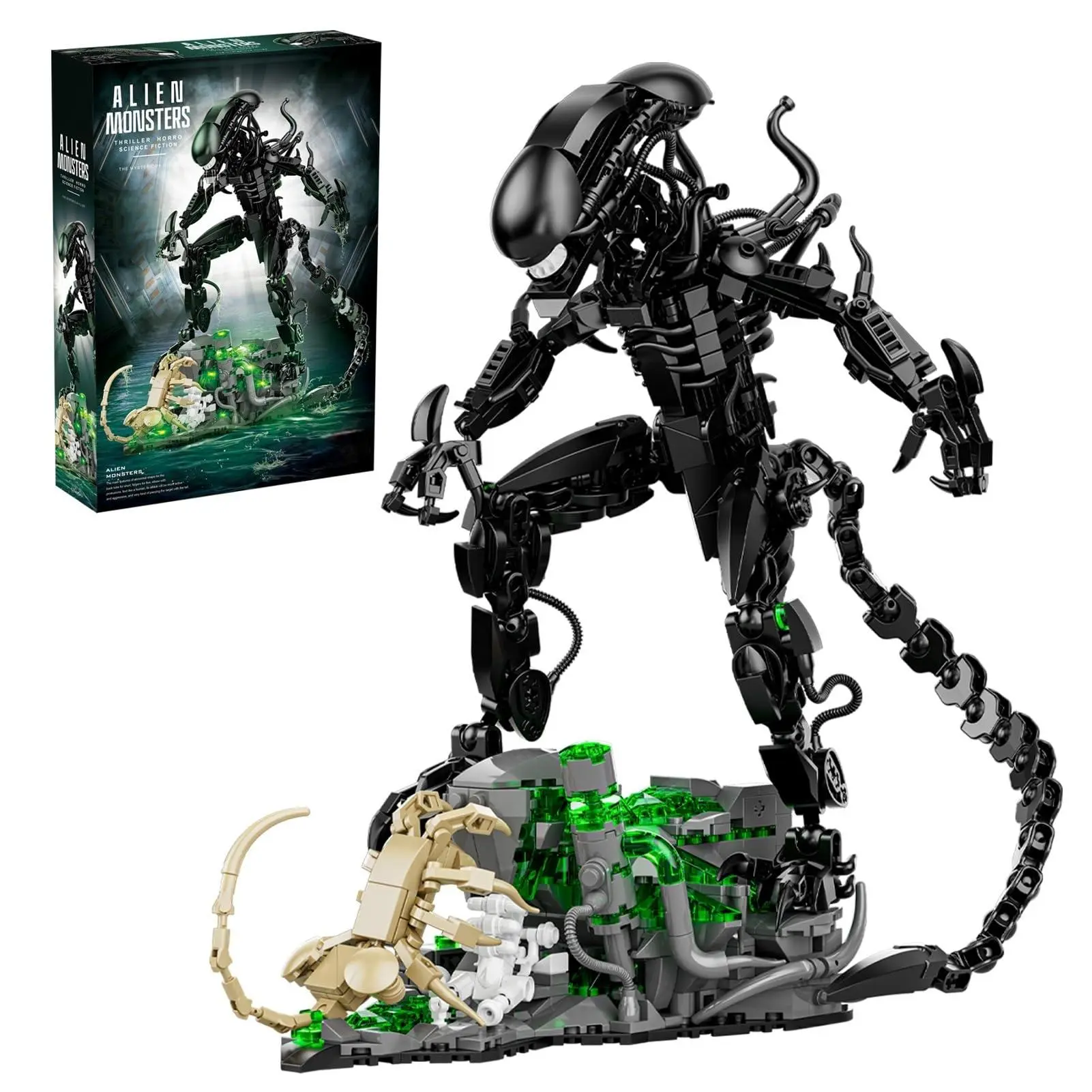 Alien Monsters Building Blocks Set, Xenomorph Model Building Blocks kit, MOC Monsters Building Brick, Creative Toys Gifts for Adults and Teens