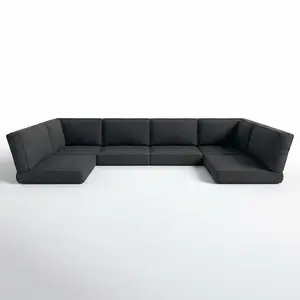LayinSun Outdoor Furniture Replacement Cushions for 6 Seat Patio Rattan Wicker Sectional Conversation Sofa Set, 14-Piece Cushions Set