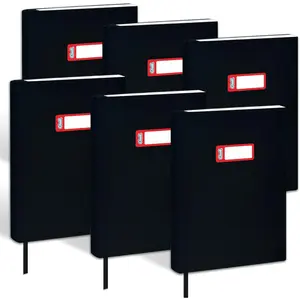 Black Fabric Book Covers 6"x9", Book Sox Up to 8.5"x9.5", Stretchable and Reusable Book Protector for Paperback and Hardcover, Pack of 6