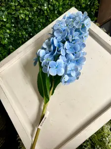28 Inch Real Touch Blue Cone Hydrangea Stem