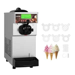 GARVEE 1500W Single-Flavor Commercial Soft Serve Ice Cream Machine, 5.3-7.4 Gal/H Soft Serve Machine with LED display, Self-Cleaning, High Productivity Equipment for Restaurants & Snack Shops