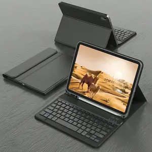 Keyboard Case with Detachable Wireless Bluetooth Keyboard, Compatible with iPad and Featuring a Pencil Holder, for iPad 5th, 6th, 7th, 8th, 9th, and 10th Generation; iPad Air 3, 4, 5, 6, 10.2, 10.5, 10.9, and 11