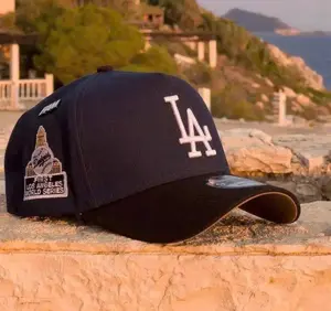 New Era Los Angeles Dodgers MLB 9FORTY Cap Flat Brim Hat with LA Logo Embroidery, MLB Streetwear Style Adjustable Fit Metal Buckle Closure All Seasons Wear United States Design