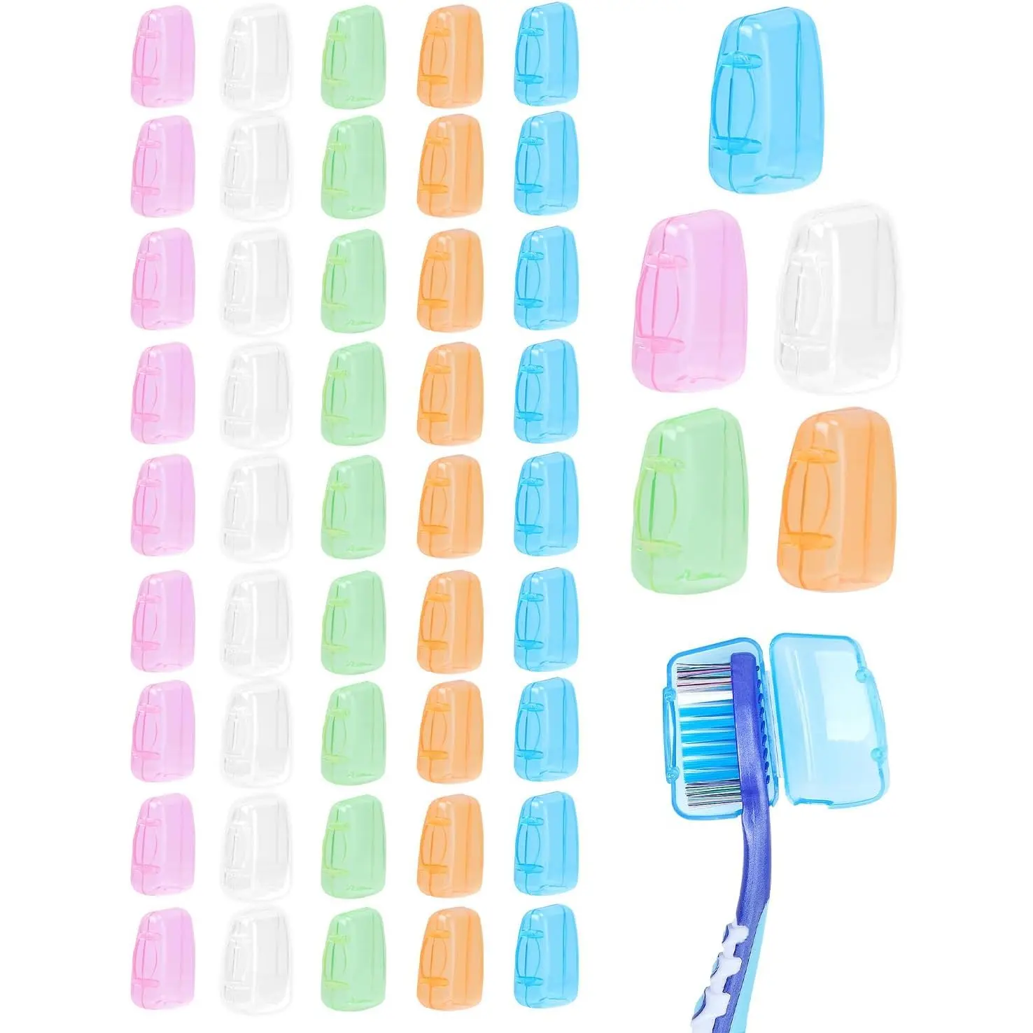 AIAG 40 Pack Travel Toothbrush Head Covers
