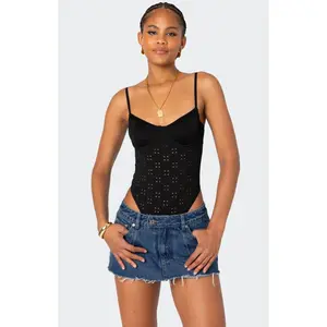 Edikted Women's Raven Cupped Eyelet Bodysuit