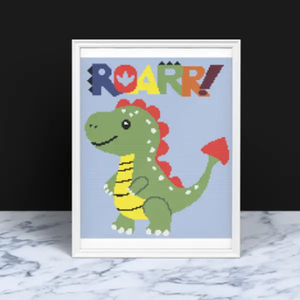 DINOSAUR ROAR Crochet Pattern 120x140