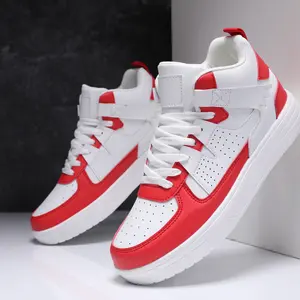 High-Top Fashion Sneakers Casual Style Solid Color PU Fabric Round Toe EVA Cushioned Insole MD Sole Universal All Seasons Closed Training