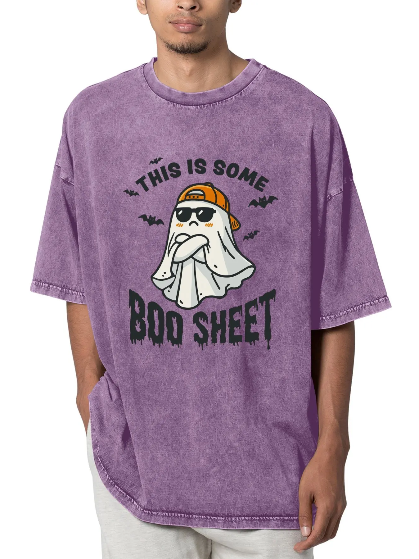 Men's Casual Festive Round Neck Halloween Punny T-Shirt - Humor Focus, Fun Graphics, Non-Scary Menswear Top for Holiday Celebrations, Playful Look