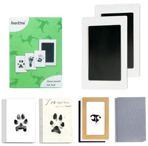 4-Pack Inkless Paw Print Kit for Dogs & Cats, Clean Touch No Mess Paw Print Stamp Pad, Safe for Pets & Baby, Dog Cat Keepsake Kit, Pet Memorial Gift