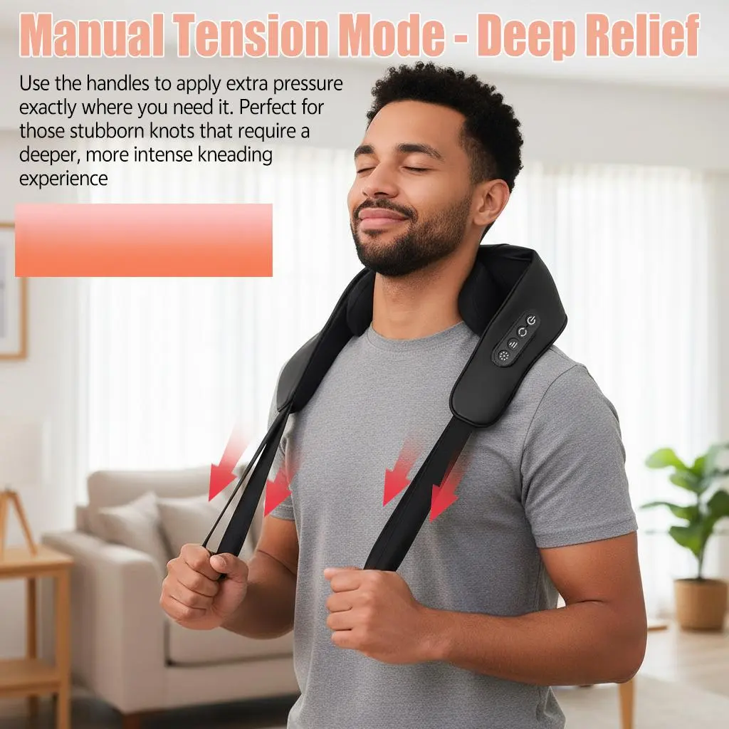 Electric Shiatsu Neck Massager, Used for Shoulder, Back, Leg Neck Massage, Deep Tissue Kneading Massager Massagemachine Massagetool
