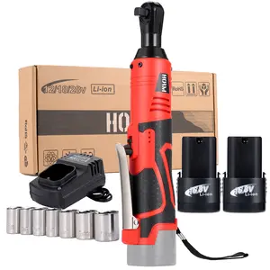 Electric Ratchet 3/8" Drive 280 RPM 16.8v Cordless Ratchet 33ft-lbs Kit with Variable Speed Trigger 2 Packs of 2.0Ah Li-Ion Batteries Charger