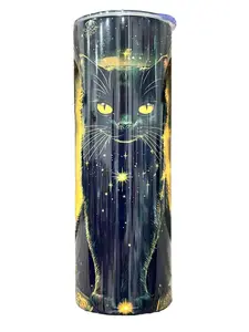 Black Cat Moon - 20oz oz 20 oz. 20oz. - Skinny Straight Sublimation Tumbler - Amy's Tumbler Junkies - Your Favorite Tumbler Shop!
