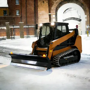 84" Snow Pusher & Dozer Blade for Skid Steer | Heavy Duty Straight Push Snow Removal Attachment