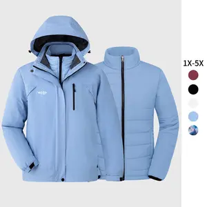 2026 NEW Women's 3 in 1 Plus Size Winter Coats Waterproof  Windproof  Ski Jacket Hooded Snowboarding Jacket  giftideas