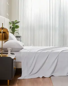 4PC Cotton Bed Sheet Set – Queen Size 100% Pure Cotton 300 Thread Count Breathable Soft Hotel Quality Fitted Sheet with Elastic Band Eco-Friendly Packaging