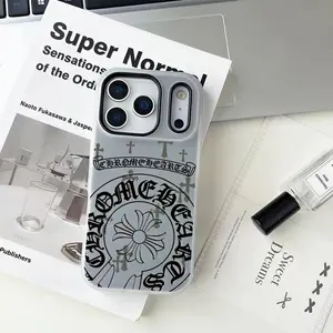 Luxury Streetwear Chrome Hearts Phone Case Anti-Yellowing Clear Jelly iPhone Case 17-12 Slim Soft TPU Protective Shockproof Scratch-Resistant Cover Casing Trendy Colors Ultra Lightweight for Daily/Travel/Work Use