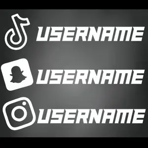 Social Media Platform Username - TikTok, Snapchat, and Instagram Logos with Username Text