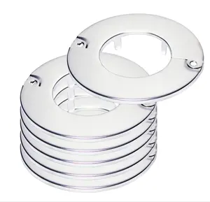Floor and Ceiling Plate Cover Split Flange Replacement and Repair Kit Fits 2 Inch IPS Galvanized Pipe or 2-1/4 Inch Copper Pipe Chrome Finish Pack of 6
