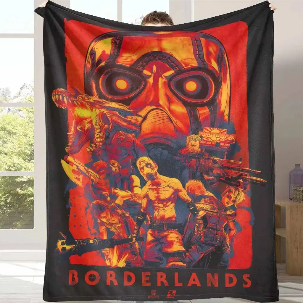 Borderlands Vault Hunter Graphic Character Gaming Blanket - Ultra-Soft, Lightweight, Warm Flannel Blanket for Game Room Decor, Birthday Gifts (for Borderlands Series Fans), Gaming Blanket Blankets, Graphic Character Blankets