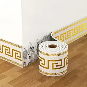 Thick Self-Adhesive Waterproof Wall Skirting Strip, Decorative Fake Tile Baseboard Sticker, Hide Ugly Walls, Easy Installation