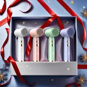 Electric Facial Cleansing Brush, Waterproof Electric Facial Brush with 6 Replaceable Silicone Brush Heads, Facial Skin Care Tool for Home & Travel, Pore Scrubbing Brush