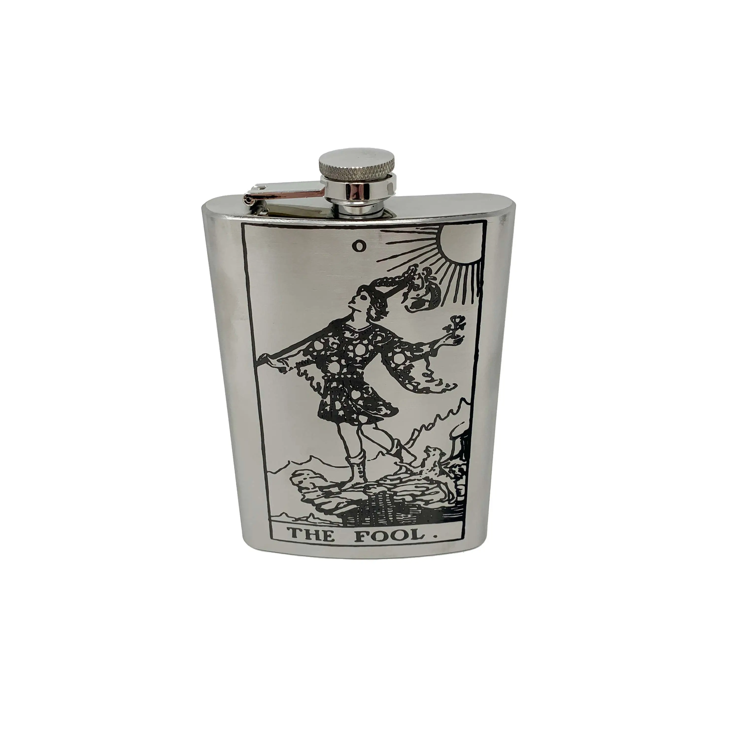 8oz - The Fool Tarot Card - SS Flask L1