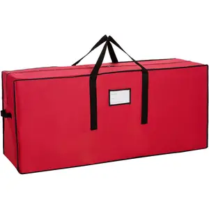 Christmas Tree Storage Bag,Fits Up to 6 ft Tall Artificial Tree,Heavy Duty 600D Canvas Red Christmas Tree Storage Container with Sleek Dual Zipper and Durable Handles,45" x 15" x 20"