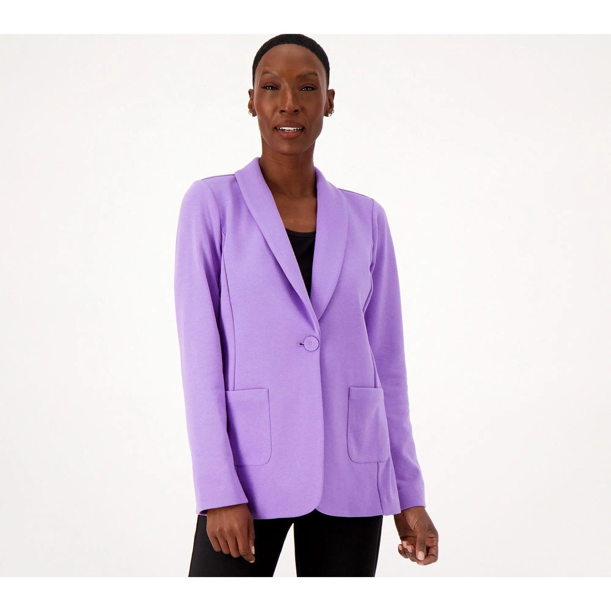 Susan Graver Weekend Petite Marina Knit Blazer